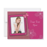 Pink Girly Photo Card Personalized Invites