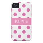 Pink girly Polka Dot Iphone 4 cases