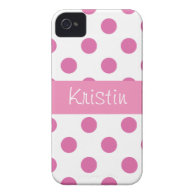 Pink girly Polka Dot Iphone 4 cases