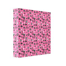 Pink Girly Punk Rock Pattern Stretched Canvas Print