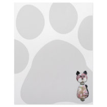 Pink Glass-Bead Cat Custom Letterhead
