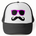 Pink Glasses Mustache Retro Trucker Hat