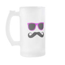Pink Glasses Mustache Retro Mug