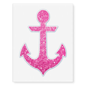 Pink glitter anchor temporary tattoos