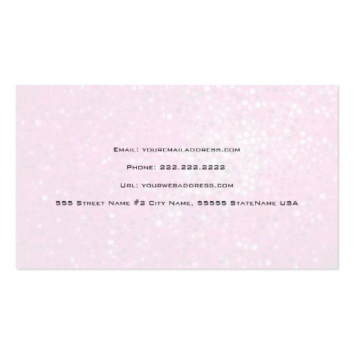 Pink Glitter Beautician Business Card Monogramed (back side)