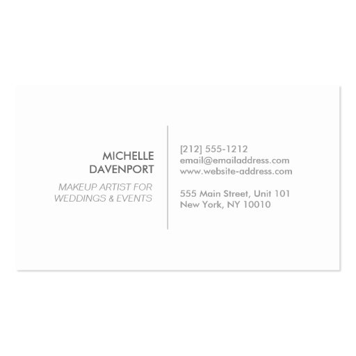 PINK GLITTER BEAUTY, MAKEUP ARTIST, SALON BUSINESS CARD TEMPLATE (back side)