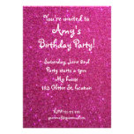 Pink glitter birthday invitation invitations