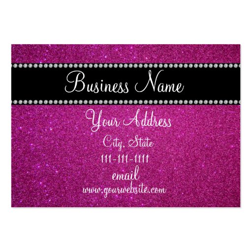 Pink glitter bling business card (front side)