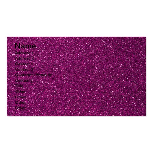 Pink Glitter Business Card Template (front side)