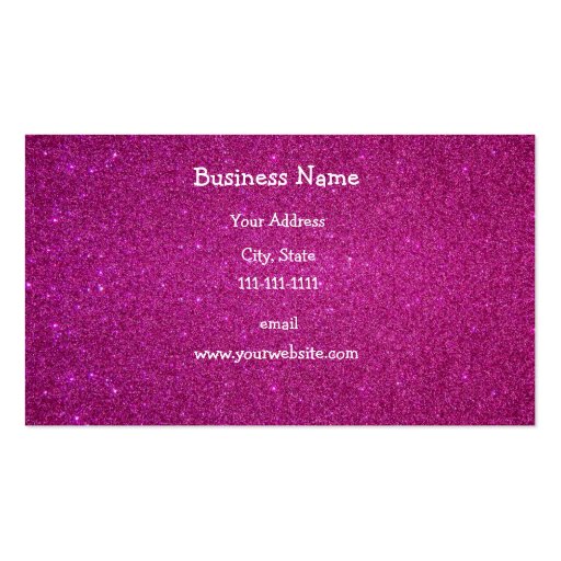 Pink glitter business cards (front side)