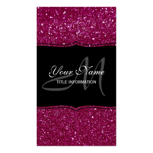 Pink Glitter Business Cards (front side)