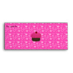 Pink glitter cupcake pink hearts envelopes