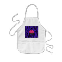 Pink glitter cupcake purple zebra stripes aprons