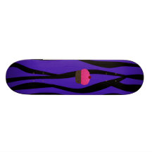 Pink glitter cupcake purple zebra stripes skateboards