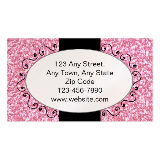 Pink Glitter Cute Cupcake Bakery Business Cards (back side)