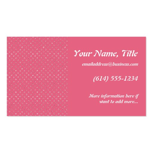 Pink Glitter Dots 1 Pretty Business Cards (back side)