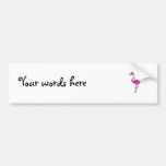 Pink glitter flamingo bumper sticker