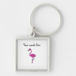 Pink glitter flamingo keychains