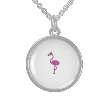 Pink glitter flamingo necklaces