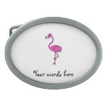 Pink glitter flamingo belt buckles