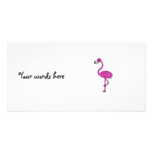 Pink glitter flamingo photo cards