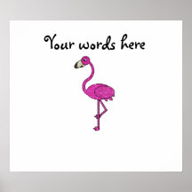 Pink glitter flamingo poster