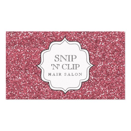 Pink Glitter Glitz Glam Hair Stylist Cards Business Card (front side)