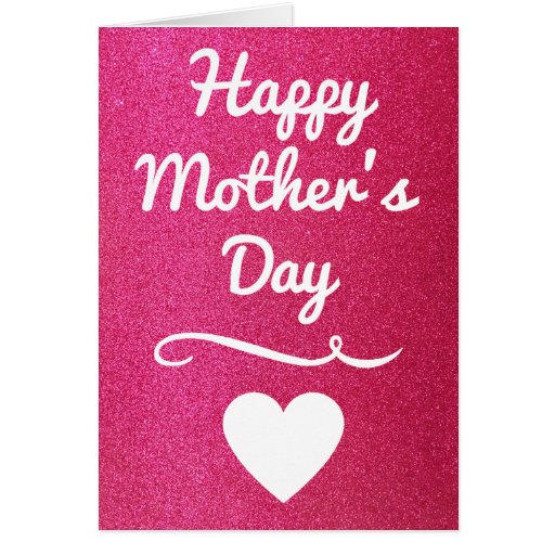 Pink Glitter Happy Mother's Day Card Zazzle