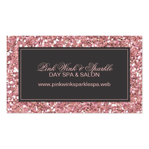 Pink Glitter Look Business Card (front side)