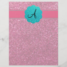 Pink glitter monogram diamonds flyer