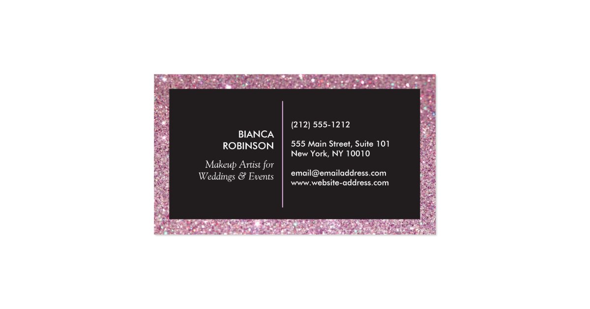 Pink Glitter Palette For Freelance Makeup Artist Business Card Zazzle 1775