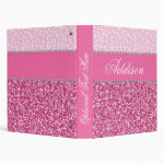 Pink Glitter Rhinestone Leopard Bling Binder Pink Glitter Rhinestone Leopard Bling Binder