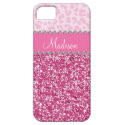 Pink Glitter Rhinestone Leopard BLING Case iPhone 5 Case