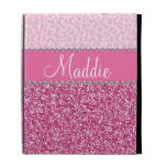 Pink Glitter Rhinestone Leopard BLING iPad Case
