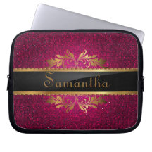 Pink Glitter Sequin Disco Glitz Protective Case Laptop Sleeve
