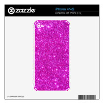 Pink Glitter Sparkle Customizable Design Skin For The iPhone 4