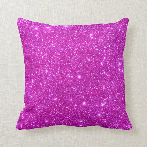Pink Glitter Sparkle Customizable Design Throw Pillow Zazzle