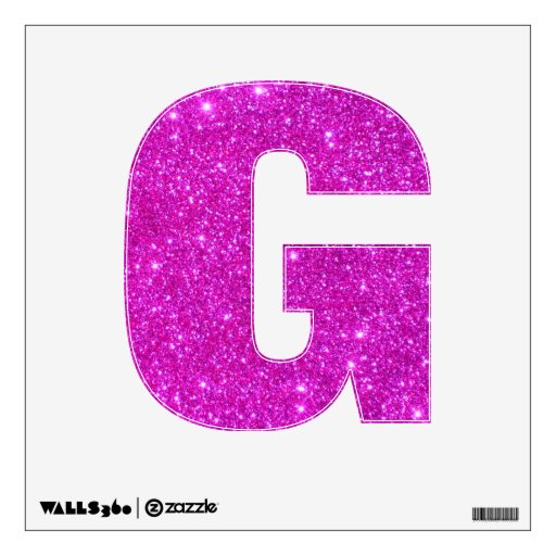 Pink Glitter Sparkle Wall Decal Letters Glittery G Zazzle