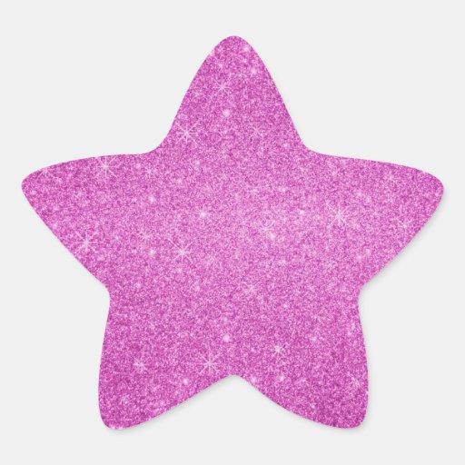 Pink glitter stars stickers Zazzle