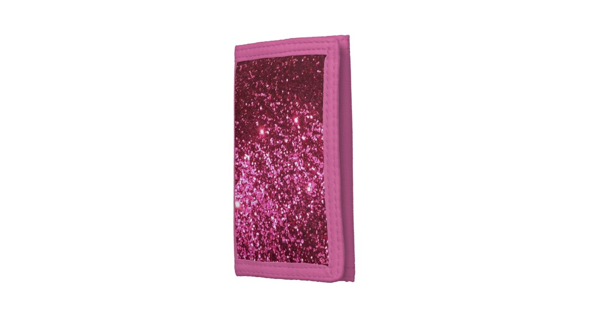 Pink Glitter TriFold Wallet Zazzle