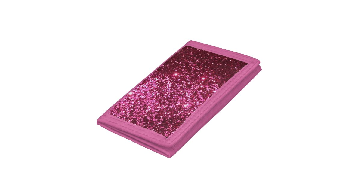 Pink Glitter TriFold Wallet Zazzle