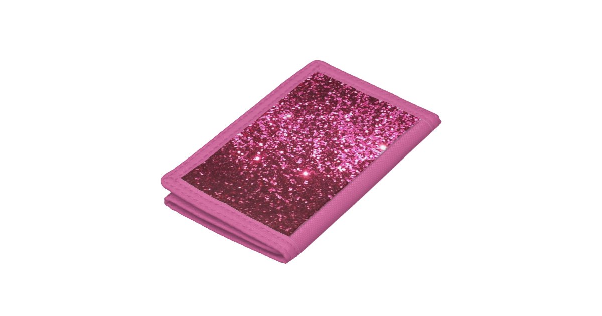 Pink Glitter TriFold Wallet Zazzle