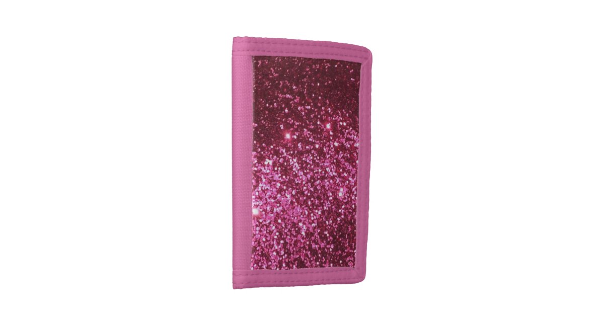 Pink Glitter TriFold Wallet Zazzle