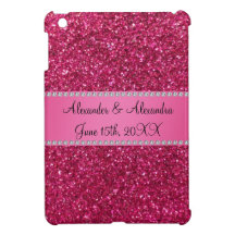 Pink glitter wedding favors cover for the iPad mini