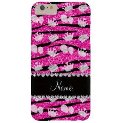 Pink glitter zebra stripes birthday cake balloon barely there iPhone 6 plus case