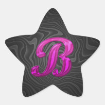 Pink Glittery Initial - B Stickers