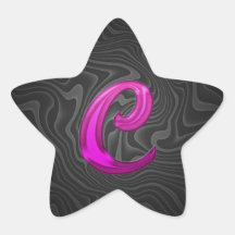Pink Glittery Initial - C Stickers