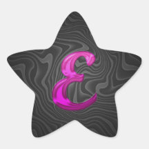 Pink Glittery Initial - E Stickers