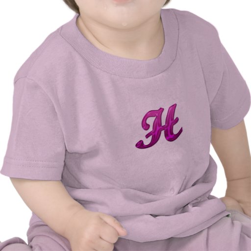Pink Glittery Initial - H T-shirts