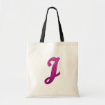 Pink Glittery Initial - J Bags